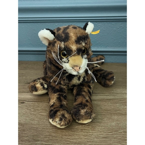 Steiff Leopard Plush Stuffed Animal Realistic Wild Cat Toy 